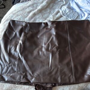 Abercrombie Brown Leather Skort